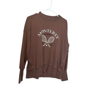 Abercrombie & Fitch Monterey Tennis Club Graphic Sweatshirt Brown XS